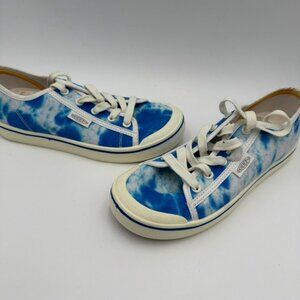Keen Canvas Sneakers Womens 7 Blue Tie Dye Low Top Lace Up Casual Shoes Comfort